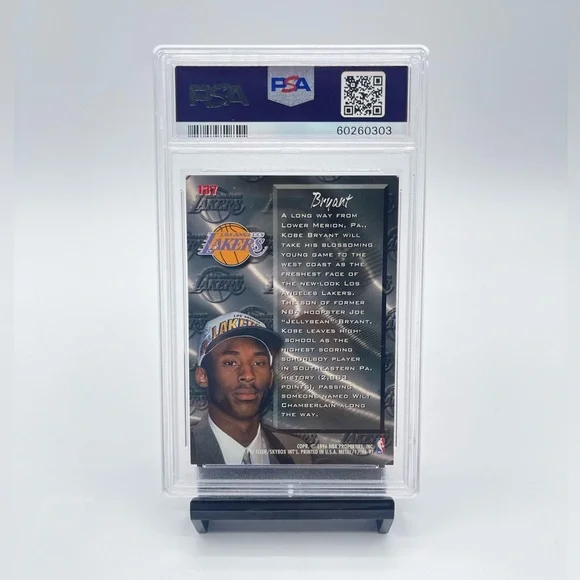1996-97 Fleer Metal #137 Kobe Bryant Lakers RC Rookie HOF PSA 7 NM - Picture 2 of 2